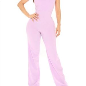 Fashion Nova In the City Jumpsuit Lavender XL